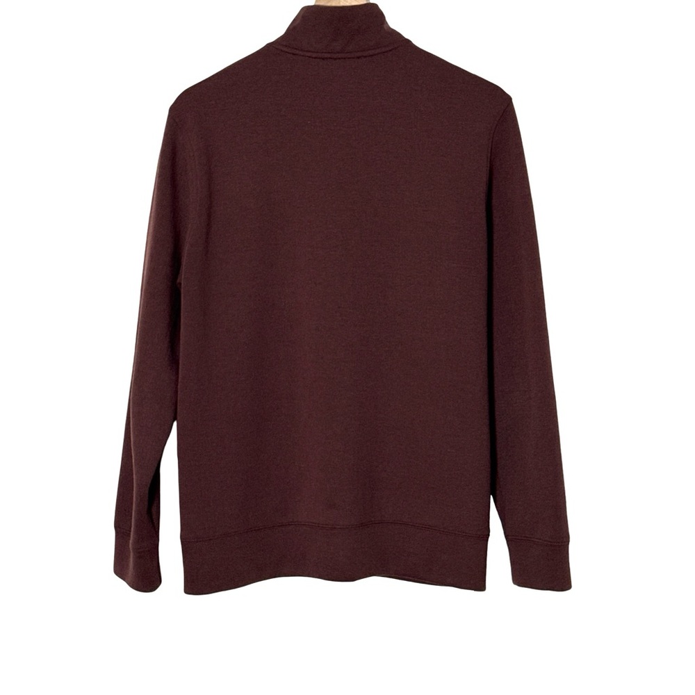 Tahari Mens Quarter Zip Pullover‎ Sweater Maroon Rib Collar Medium - Picture 2 of 8